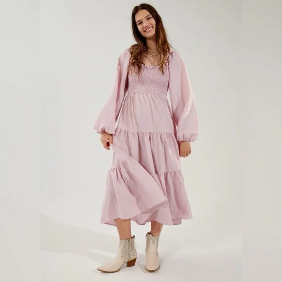 Urban Outfitters tiered Pink dress - Picture 1 of 5